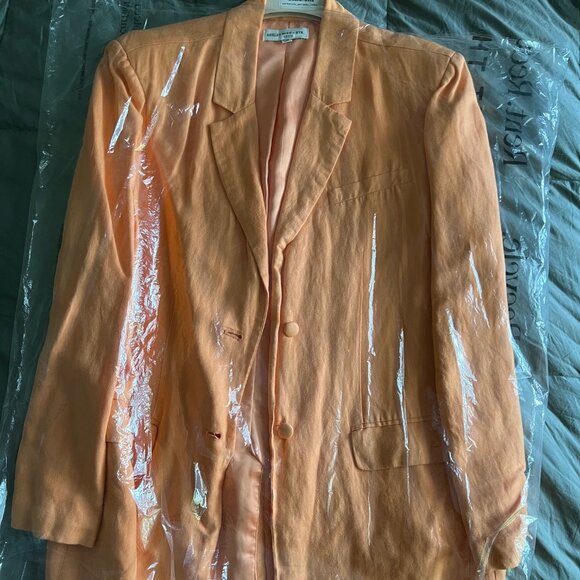 Ashley Park Orange Linen Blazer - Picture 1 of 4